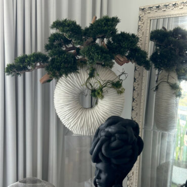 Large Eternity Vase with Trailing Bonsai Tree and Driftwood