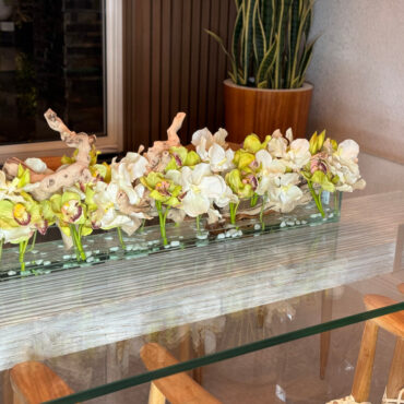Casa Moderna with White Vandas and Green Cymbidiums