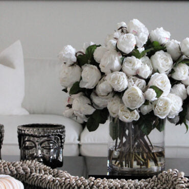 English Roses in Clear Glass Cylinder