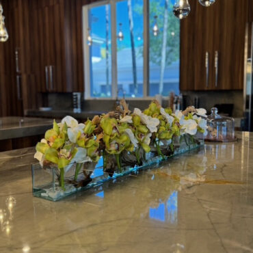 Casa Moderna with White Vandas and Green Cymbidiums