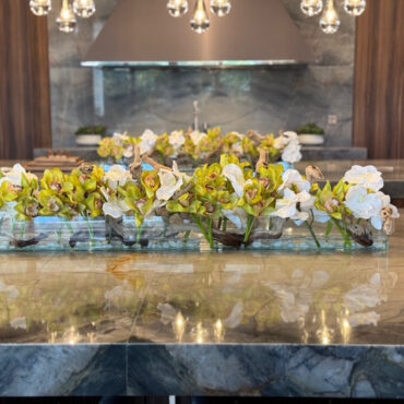 Casa Moderna with White Vandas and Green Cymbidiums