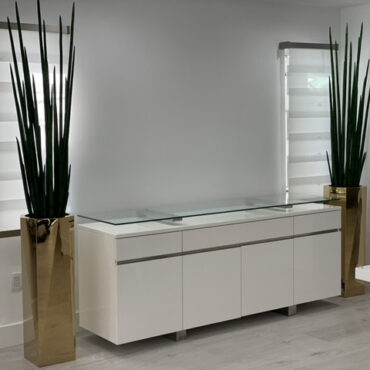 Prism Octagon Planter with Snake Grass