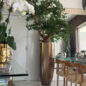 Artificial Black Olive Bonsai Tree in Gold Revolver Planter