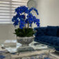 Avenue bowl with blue Phalaenopsis orchids
