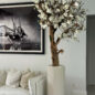 Glossy Beige St. Tropez Planter with Custom Made Magnolia Tree