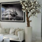 Glossy Beige St. Tropez Planter with Custom Made Magnolia Tree