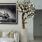 Glossy Beige St. Tropez Planter with Custom Made Magnolia Tree