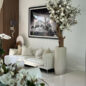 Glossy Beige St. Tropez Planter with Custom Made Magnolia Tree