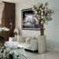 Glossy Beige St. Tropez Planter with Custom Made Magnolia Tree