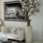 Glossy Beige St. Tropez Planter with Custom Made Magnolia Tree