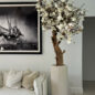 Glossy Beige St. Tropez Planter with Custom Made Magnolia Tree