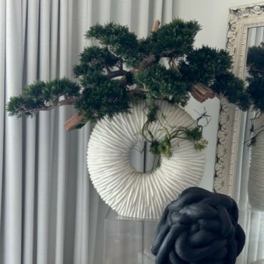 Large Eternity Vase with Trailing Bonsai Tree and Driftwood