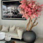 Matte Gun Metal Globe with  Custom Made Two Tone Made Cherry Blossom Tree