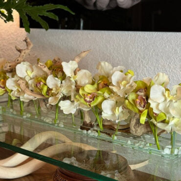 Casa Moderna with White Vandas and Green Cymbidiums