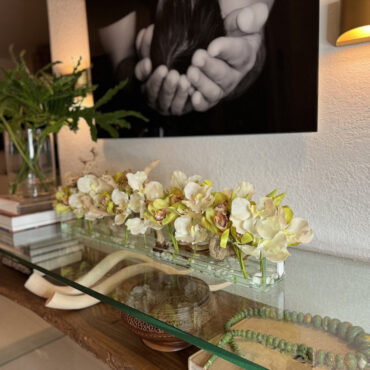 Casa Moderna with White Vandas and Green Cymbidiums