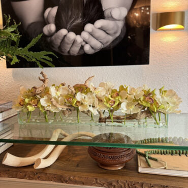 Casa Moderna with White Vandas and Green Cymbidiums