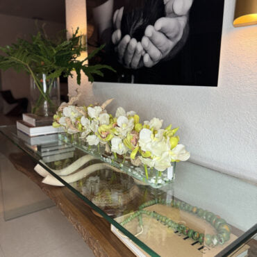 Casa Moderna with White Vandas and Green Cymbidiums