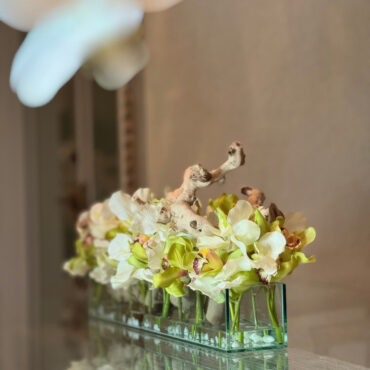 Casa Moderna with White Vandas and Green Cymbidiums