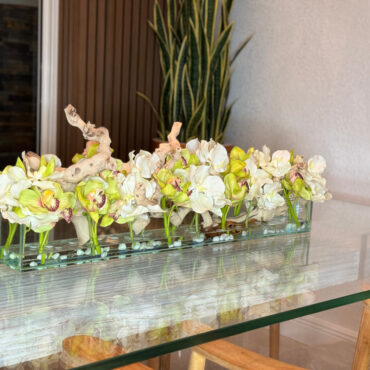 Casa Moderna with White Vandas and Green Cymbidiums