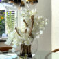 16″ Moon Vase with White Vanda Orchids
